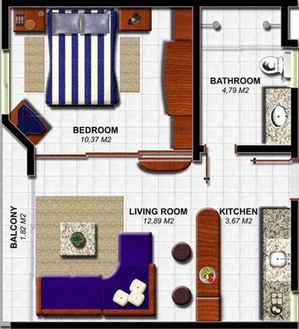 Planta do apartamento Master Superior