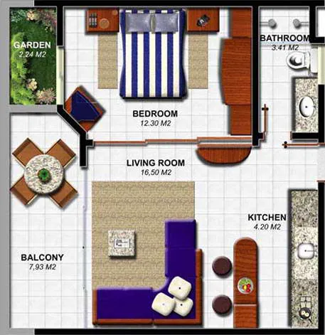 Planta do apartamento Superior